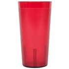 24 Pack 20 Oz Red Pebbled Plastic Tumbler Commercial Restaurant Cup Glass Case