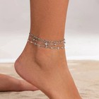 3pc Boho Stackable Anklet Set Gold Tone Barefoot Foot Chain Beach Gift Women
