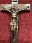 Antique Vintage Coffin Crucifix Metal With Bronze Finish From Catholic Order 13   