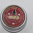 Chrome Barrel Coin Bank 3    Thied National Bank money Inside  