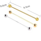 Mens Stainless Steel Collar Bar Pins 6cm Tie Pin Brooch Clips Clasp Tricolor