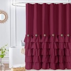  Ruffle Shower Curtain Girly Cute Shower Curtain 72 w X 72 l  pack Of 1  Berry