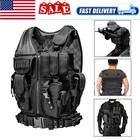 Military Tactical Vest Molle Adjustable Army Assault Combat Plate Carrier Black