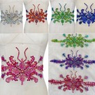 1pc Rhinestone Lace Applique Beaded Flower Sew On Patch Craft Wedding Belt Decor