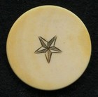 Vintage Antique Scrimshawed Poker Chip