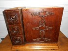 Antique Singer  Sewing Machine  6 Six Drawers   Racks  Tiger Wood