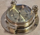 Vintage Ships Porthole Style Barometer Polished Brass Mark   Stephens