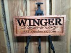 Personalized  Last Name Sign Custom Carved Wood Plaque Couple Wedding Gift Sl112