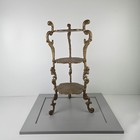 Antique Victorian Ornate 3 Tier Gold Metal Plant Stand