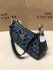 -coach Teri Shoulder Bag Signature Chambray Ch139 Blue Bag Coach New