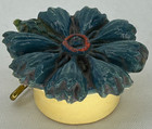 Vintage Celluloid Tape Measure Blue Floral Flower Sewing Crafting Vintage