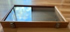 Vintage Countertop Wood   Glass Display Case brass Hinges 18 X 12 Inches 