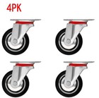 4 Pack 3  Swivel Caster Wheels Rubber Heavy Duty 250 Lbs Each  Top Plate Bearing