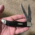 Vintage Case Xx  Rare Serrated  Folding Hunter Knife 1940-1964 Usa  With Sheath