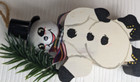 Vintage Wooden Snowman Christmas Ornament Hand Painted