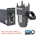 110v Ac 6w 7 5rpm Speed Controller Electric Gear Motor With Gearbox High Torque