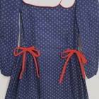 Polly Flinders Dress 6 Navy Blue White Red Collar Bows Cottage Prairie Vintage