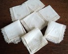 7 Antique Lace Lawn Handerchief Hankie -8 x8  - All  gladys  - Embroidery 6 1