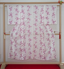 Authentic Japanese Yukata Cotton Kimono Robe White Pink Sakura Summer Loungewear