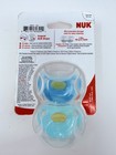 2 Pack Nuk Orthodontic Pacifier 0-6 Months Latex Blue W  Case