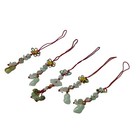 Set 5 Chinese Jade Stone Carved Beads Charm Tassel Display Art Ws4202