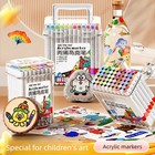 24   100 Colors Acrylic Marker Set Waterproof Paint Pens Kids Art Crafts School