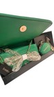 Bebe Green Quilted Chain 3-piece Accessory Set Crossbody Clutch Keychain