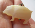Vintage Antique Carved Mother Of Pearl Pig Victorian Charm