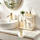 Mkono Bathroom Counter Organizer  2 Tier 12 2  X 6 5  X 10 6   White And Gold