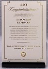 2024 Pieces Of The Past 1800s Edition Thomas Edison Handwritten Relic             