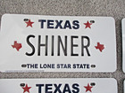 Lot 4 New Shiner Beer Spoetzl Brewery License Plate Lone Star State Texas Sign