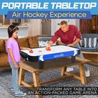 Serenelife 40  Air Hockey Game Tabletop - Fast 110v Motor  Led Scoreboard