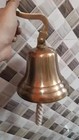 Nautical Hanging Door Ship Bell Vintage Brass Big With Wall Mounted Bracket