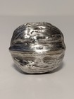 Vintage Lunt Life Size Walnut Form Pill Box Mexico Sterling Silver 925
