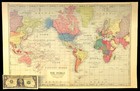 Post Wwi World Map Wall Art Original Vintage Japanese Mandate League Of Nations