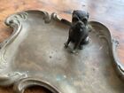 Antique Victorian Pug Dog With Bone Trinket Dish Ashtray