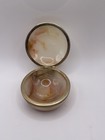 Vintage Onyx Stone Lidded Trinket Box Hinged Jewelry Box Brass Trim