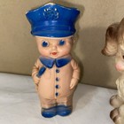 Vintage Lot Of 3 Rubber Squeak Toys Edward Mobley Sun Puppy Policeman Boy