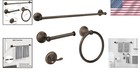 4 Piece Oil Rubbed Bronze Bathroom Hardware Set - Elegant Towel Bar   More