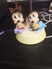    disney Nursery Lamp And Nightlight Baby Mickey-minnie 1984 Pleated Shade  Cute