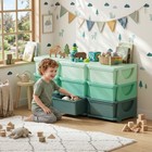 3 Tier Kids Storage Organizer With 9 Drawers For Bedroom Nursery Green