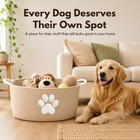 Dog Toy Basket With Handles  Boho Cotton Rope Storage Bin Organizer