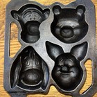 Vintage 10  Lodge Disney Winnie The Pooh Cast Iron Pan Baking Mold 4pp2 