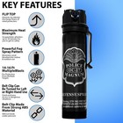 3 Police Magnum Pepper Spray Self Defense 5oz Flip Top Belt Clip Fogger Security