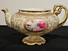 Antique Nippon Moriage China Tea Set  Cream W  Gold Scroll And Roses No Lids