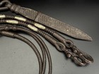 Vintage Set Of 16 Plait 104  Kangaroo Romal Reins W  Sterling Ferrules