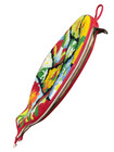 Vibrant 1960s-70s Floral Needlepoint Red Leather Tennis Racquet Zip Cover