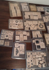 Lot Stampin Up Stamp Sets Huge Wooden Scrapbooking Tools  Craft Rolls