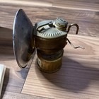 Vintage Antique Justrite Carbide Coal Miner   s Brass Lamp With Box And Manual