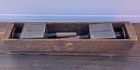 Antique Pair Of Candle Buggy Lamps   Carriage Driving Lantern Lights In Wood Box